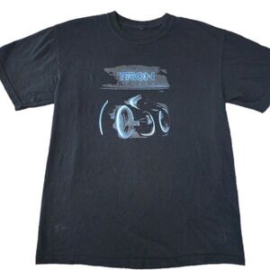 Vintage 2010 Disney Tron Legacy Movie Promo Black T-Shirt Adult M Faded Rare